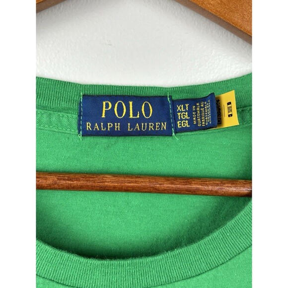 Polo Ralph Lauren Men's Green Polo Bear Graphic Crew-Neck T-Shirt XLT Tall Paint - Picture 3 of 6